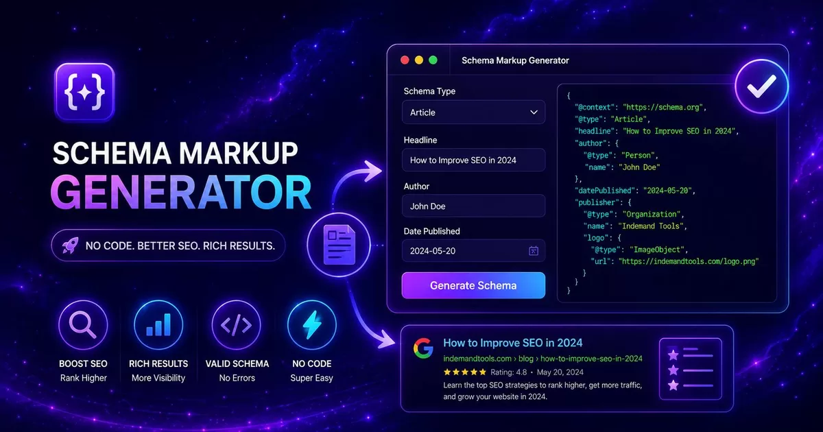 Schema Markup Generator: Create JSON-LD Without Code